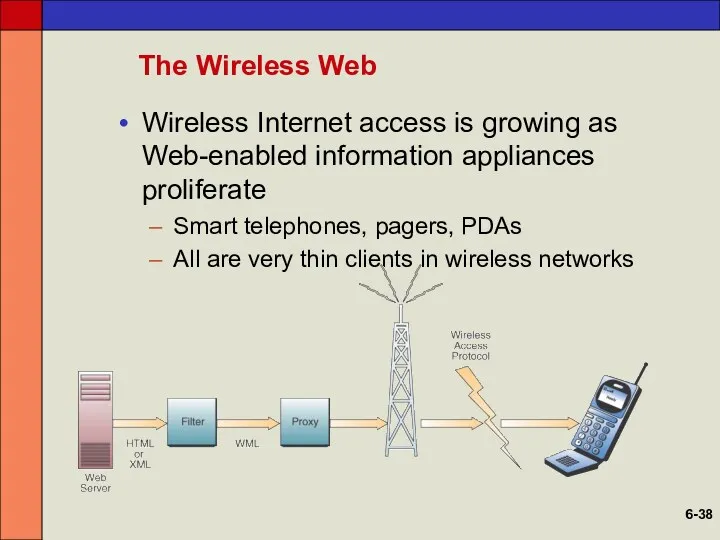 The Wireless Web Wireless Internet access is growing as Web-enabled information appliances proliferate