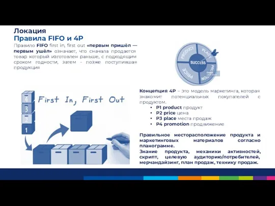 Локация Правила FIFO и 4P Правило FIFO first in, first