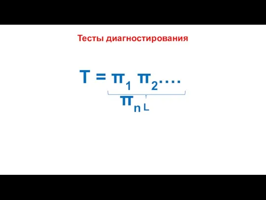 Тесты диагностирования Т = π1 π2….πn L