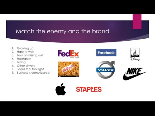 Match the enemy and the brand Growing up Hate to