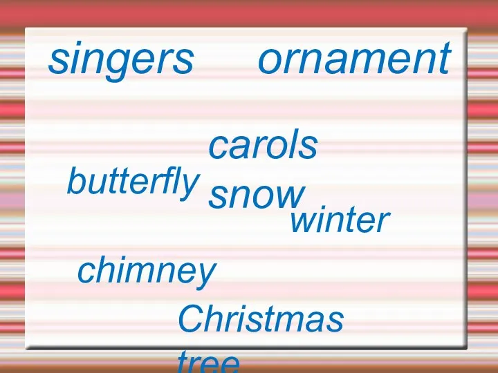 singers ornament carols snow butterfly chimney winter Christmas tree