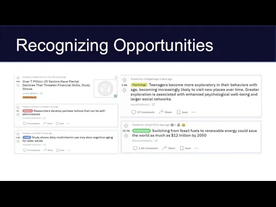 Recognizing Opportunities