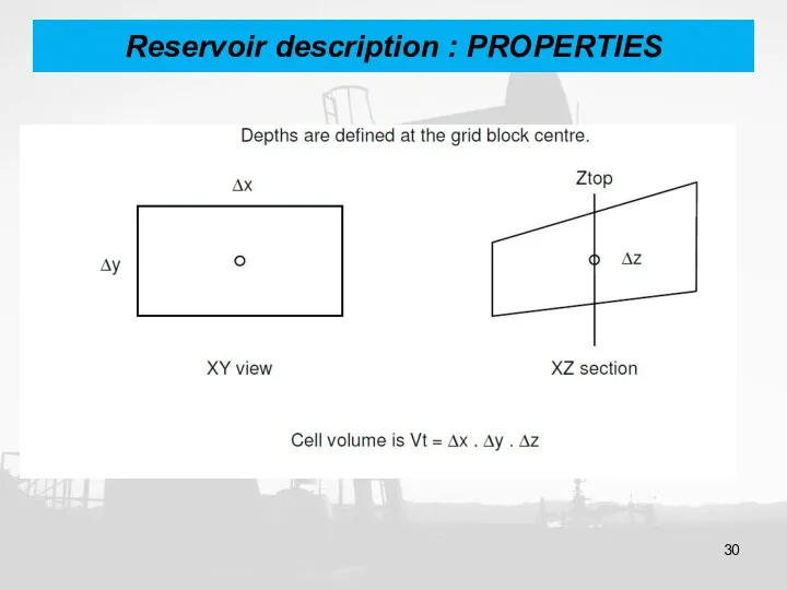 Reservoir description : PROPERTIES
