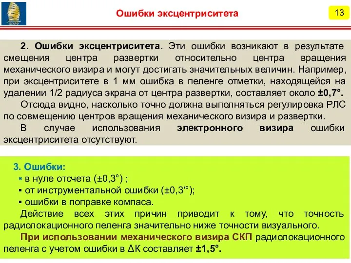 13 Ошибки эксцентриситета 2. Ошибки эксцентриситета. Эти ошибки возникают в