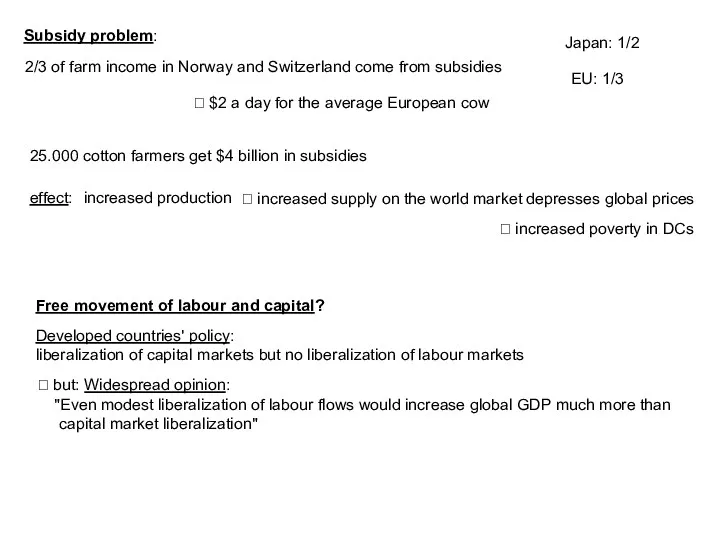 Subsidy problem: 2/3 of farm income in Norway and Switzerland