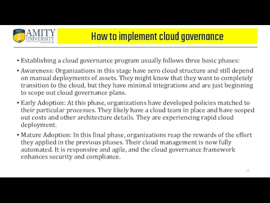 How to implement cloud governance Establishing a cloud governance program