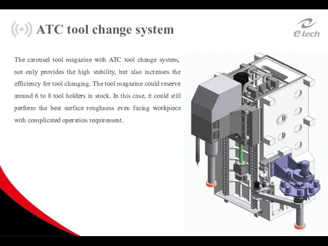 The carousel tool magazine with ATC tool change system, not