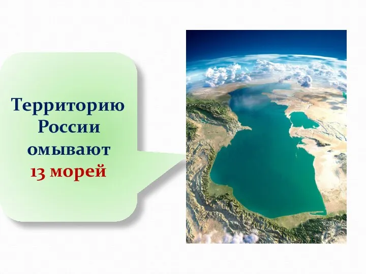 Территорию России омывают 13 морей