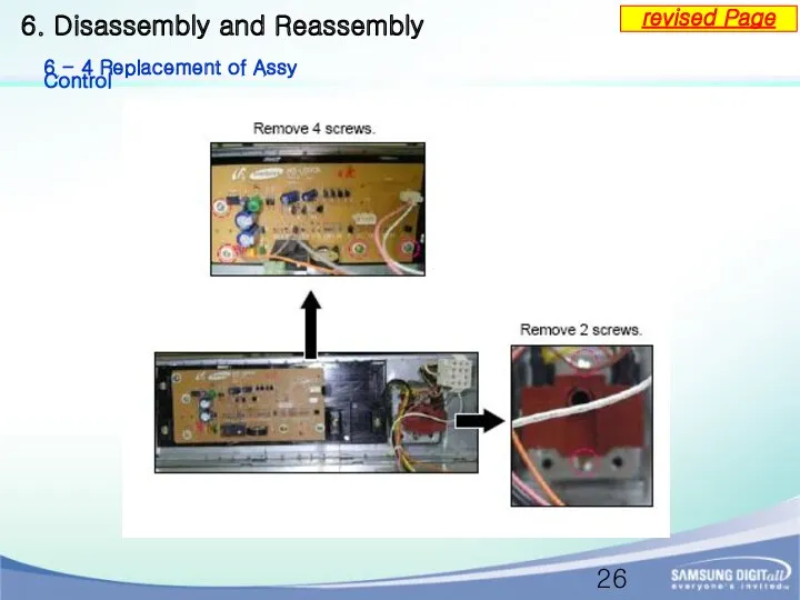 6. Disassembly and Reassembly 6 - 4 Replacement of Assy Control revised Page