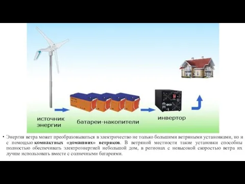 Энергия ветра может преобразовываться в электричество не только большими ветряными установками, но и