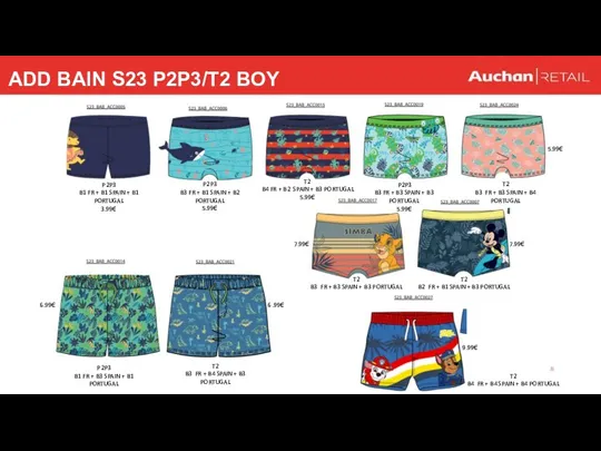 ADD BAIN S23 P2P3/T2 BOY P2P3 B1 FR + B1