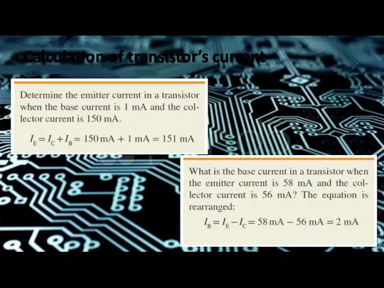 Calculation of transistor’s current