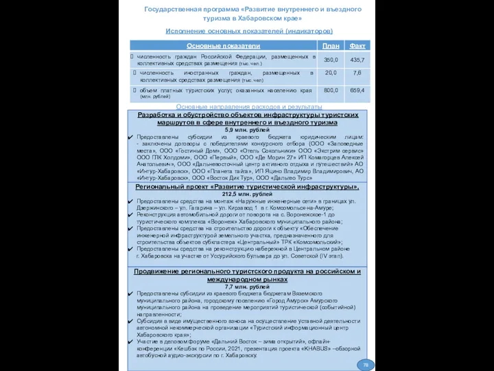 Государственная программа «Развитие внутреннего и въездного туризма в Хабаровском крае»