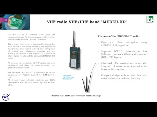 VHF radio VHF/UHF band "MEDEU-KD" VHF Radio VHF/UHF band "MEDEU-KD"