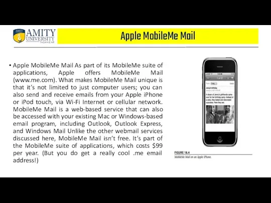 Apple MobileMe Mail Apple MobileMe Mail As part of its