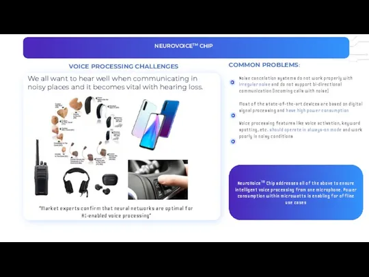 ` NeuroVoiceTM Chip addresses all of the above to ensure