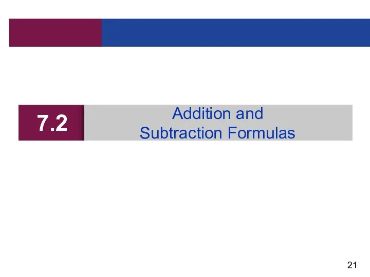 7.2 Addition and Subtraction Formulas