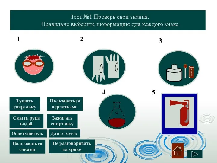 Тест №1 Проверь свои знания. Правильно выберите информацию для каждого