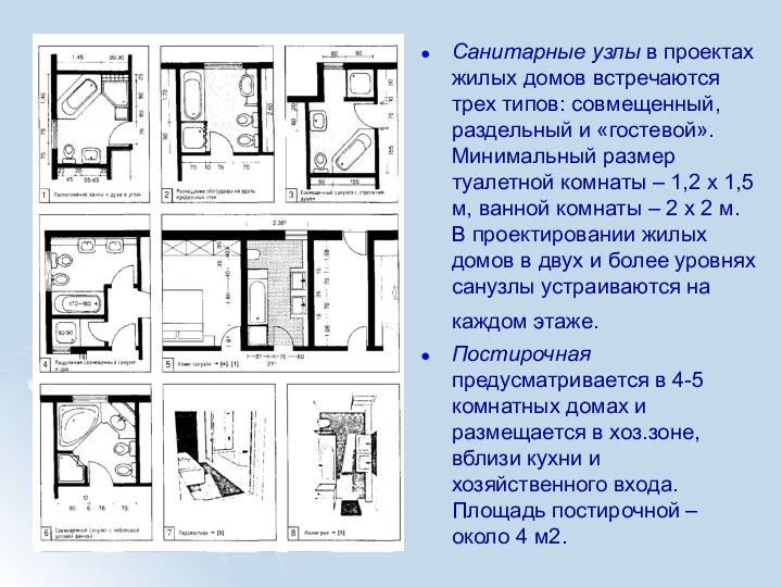Санитарные узлы в проектах жилых домов встречаются трех типов: совмещенный, раздельный и «гостевой».