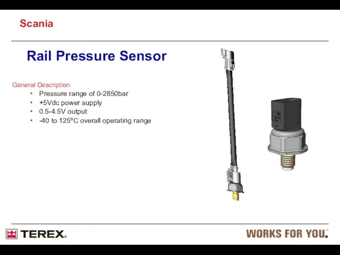 General Description Pressure range of 0-2850bar +5Vdc power supply 0.5-4.5V