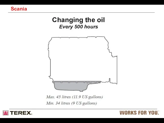 Changing the oil Every 500 hours Scania