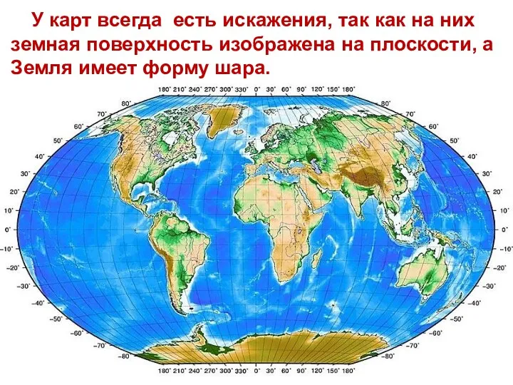 У карт всегда есть искажения, так как на них земная