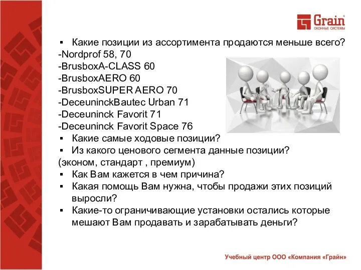 Какие позиции из ассортимента продаются меньше всего? -Nordprof 58, 70