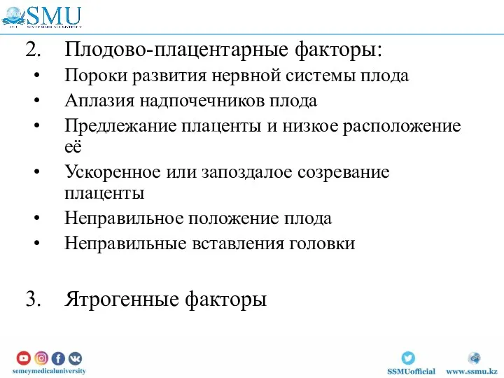 Плодово-плацентарные факторы: Пороки развития нервной системы плода Аплазия надпочечников плода