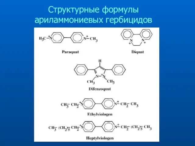 Структурные формулы ариламмониевых гербицидов