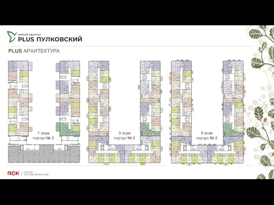 1 этаж корпус № 2 PLUS АРХИТЕКТУРА 3 этаж корпус