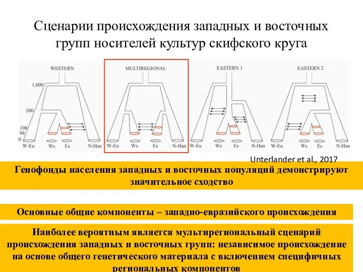 Сценарии происхождения западных и восточных групп носителей культур скифского круга