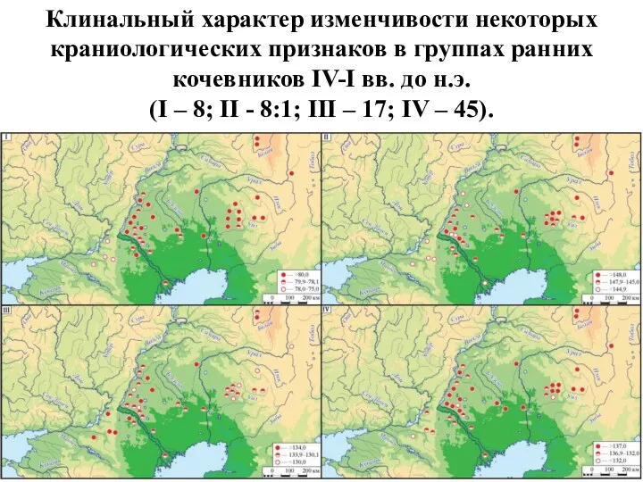 Клинальный характер изменчивости некоторых краниологических признаков в группах ранних кочевников