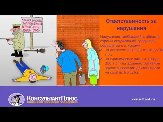 Ответственность за нарушения Нарушение требований в области охраны окружающей среды