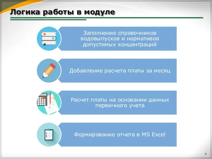 Логика работы в модуле