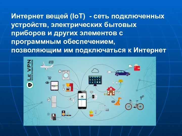 Интернет вещей (IoT) - сеть подключенных устройств, электрических бытовых приборов