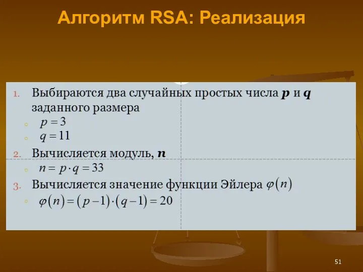 Алгоритм RSA: Реализация