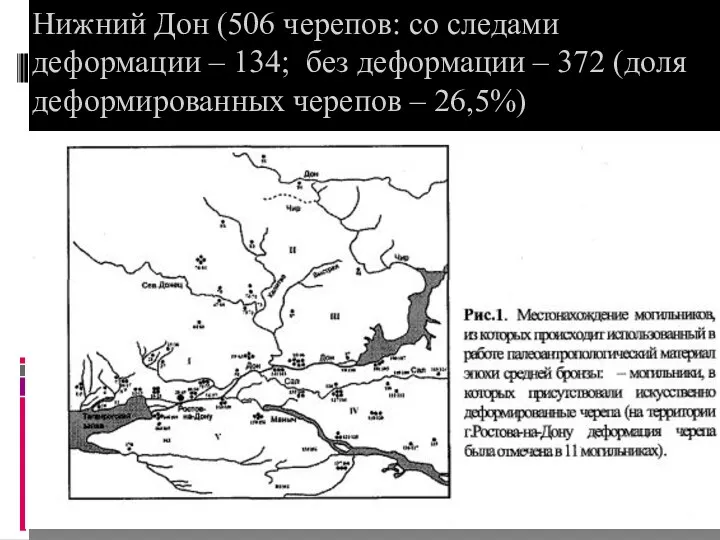 Нижний Дон (506 черепов: со следами деформации – 134; без