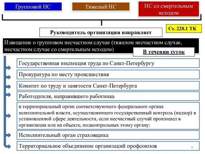 Ст. 228.1 ТК Государственная инспекция труда по Санкт-Петербургу Прокуратура по