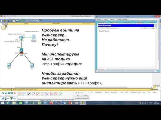 Пробуем войти на Web-сервер . Не работает. Почему? Мы инспектируем