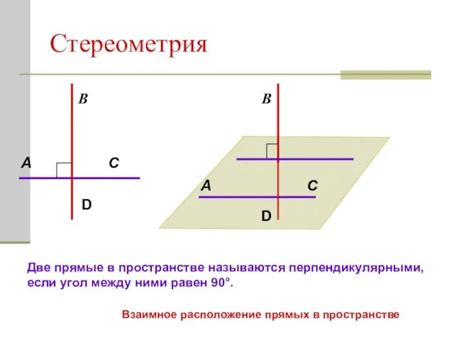 Стереометрия D A В С D A В С Две