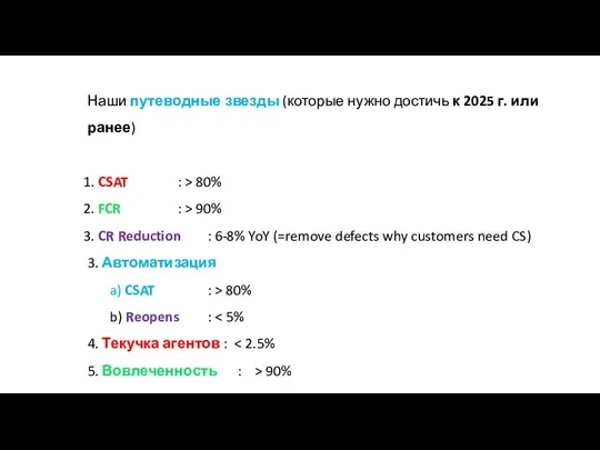 Наши путеводные звезды (которые нужно достичь к 2025 г. или