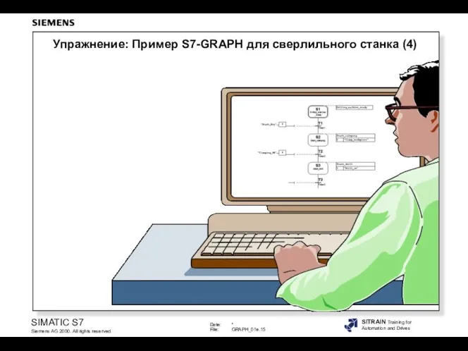 Упражнение: Пример S7-GRAPH для сверлильного станка (4)