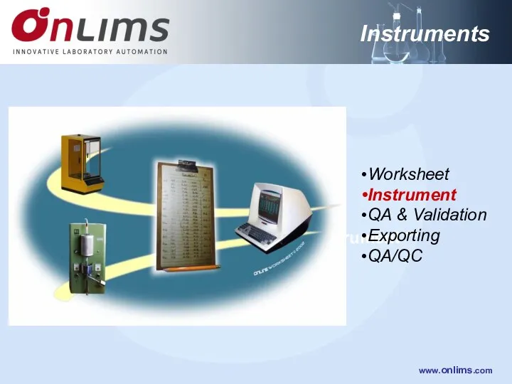 ** Instrument ** Worksheet Instrument QA & Validation Exporting QA/QC Instruments