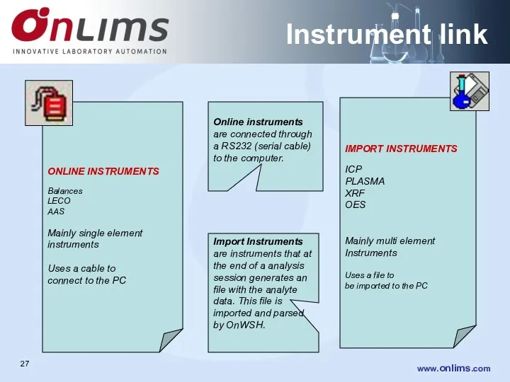 Instrument link IMPORT INSTRUMENTS ICP PLASMA XRF OES Mainly multi