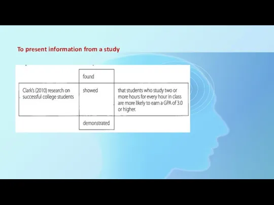 To present information from a study