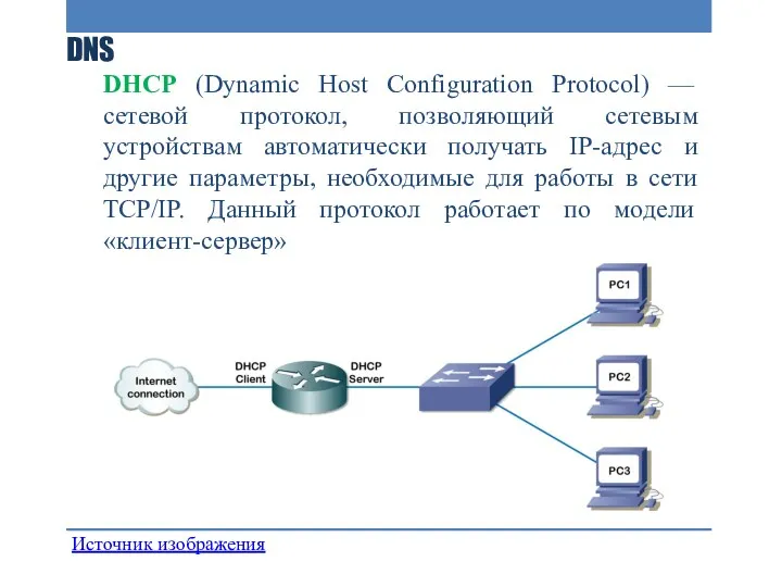 DNS DHCP (Dynamic Host Configuration Protocol) — сетевой протокол, позволяющий сетевым устройствам автоматически