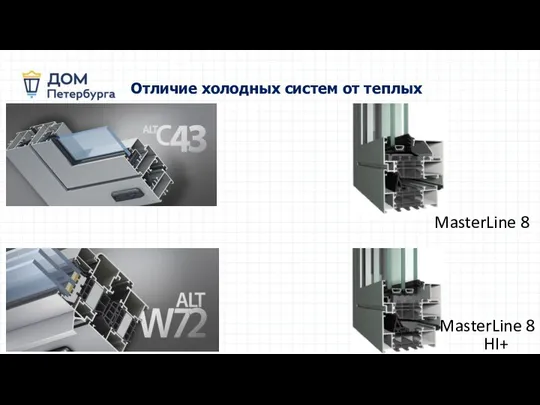 Отличие холодных систем от теплых MasterLine 8 HI+ MasterLine 8