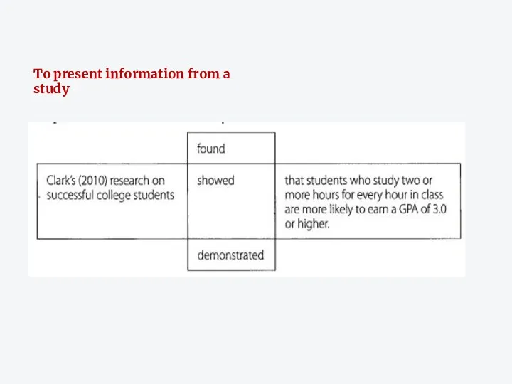 To present information from a study