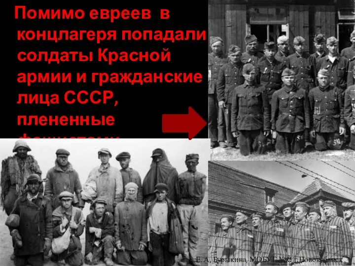 Помимо евреев в концлагеря попадали солдаты Красной армии и гражданские
