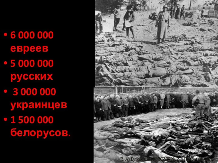 6 000 000 евреев 5 000 000 русских 3 000 000 украинцев 1